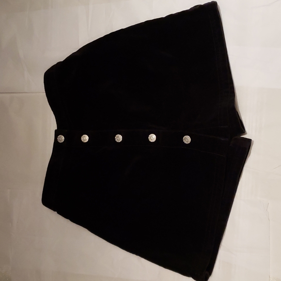 Old Navy Other - OLD NAVY Skort Girls Snap Buttons Front Cotton Velour Velvet Black